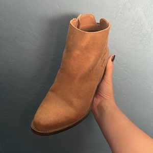 Brown Suede Western Booties